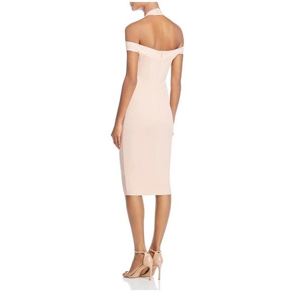 Nookie Hollywood Halter Off the Shoulder Midi Dress in Blush Size XL NWT - Picture 2 of 8